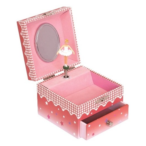Boite à Musique Cube Phosphorescent Ballerine - Rose Foncé