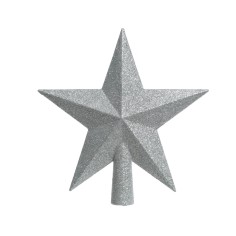 Treetopper shatterproof glitter silver