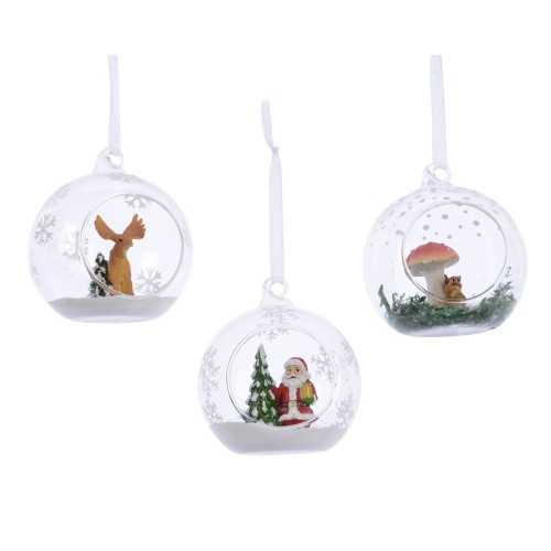 Bauble glass poly figure inside 3ass