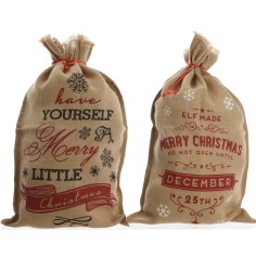 Giftbag jute text 2ass
