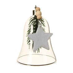 copy of Bell glass snowflake, star, wooden beads