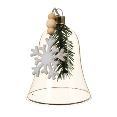 copy of Bell glass snowflake, star, wooden beads