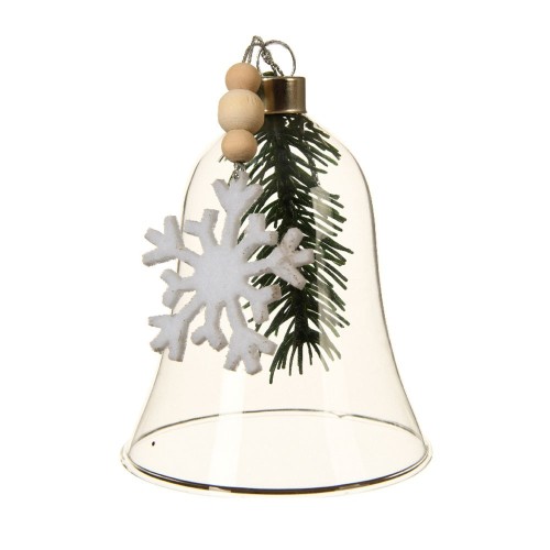 copy of Bell glass snowflake, star, wooden beads
