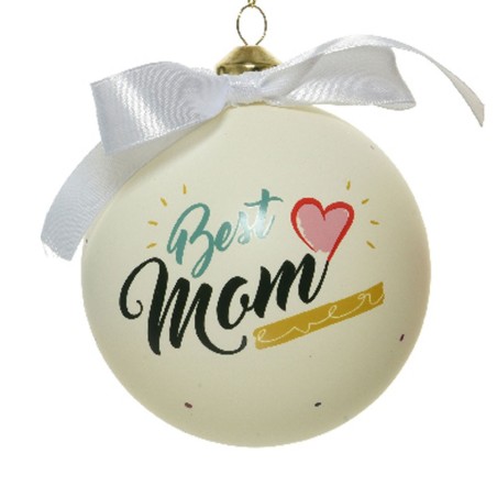 copy of Bauble glass matt family text silver