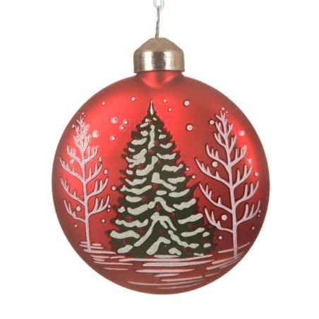 Pack 2 Bauble matt color christmas tree red