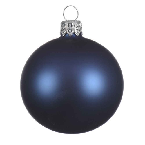 Pack 6 Bauble glass shiny blue matt