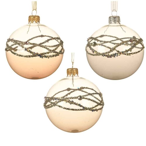 Bauble glass enamel sparkle lines