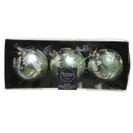 Bauble glass silver inside branches-diamond