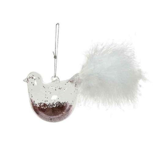 Bird glass feather- sequins inside 4col ass