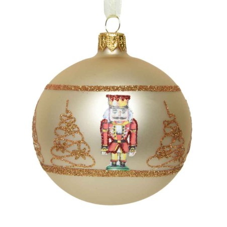 Baubles glass matt nutcracker with xmas trees