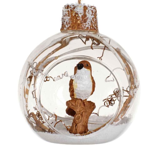 Bauble glass poly bird inside