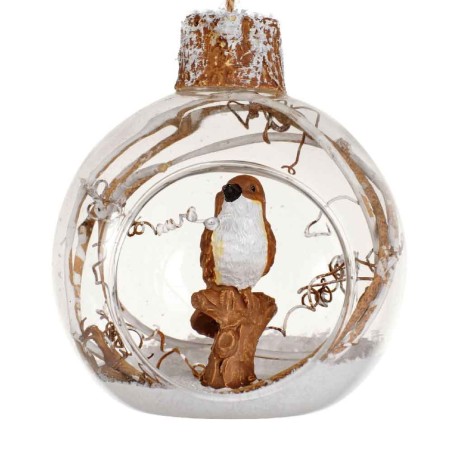 Bauble glass poly bird inside