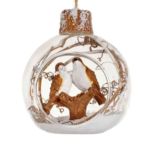 Bauble glass poly bird inside