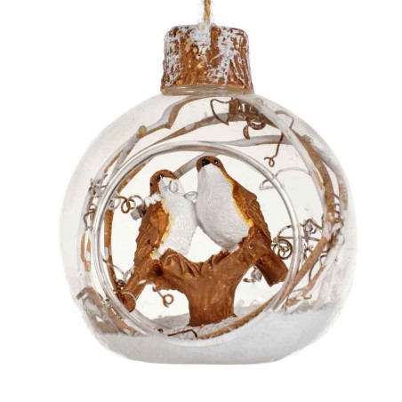 Bauble glass poly bird inside