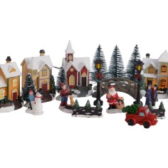 LED figurines polyresin winter scenery indoor