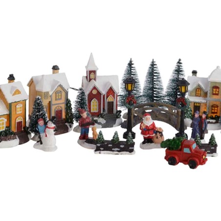 LED figurines polyresin winter scenery indoor