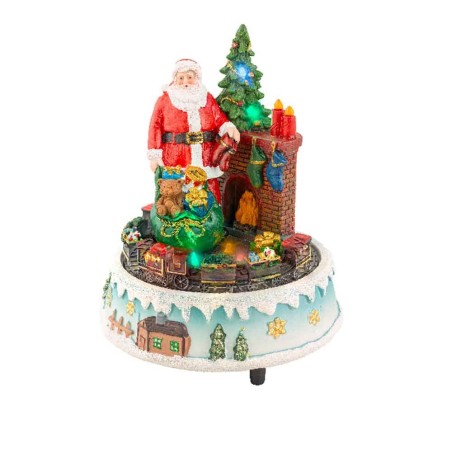 LED scenery Santa with giftbag