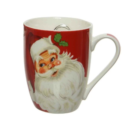Taza porcelana Mug Santa y Muerdago