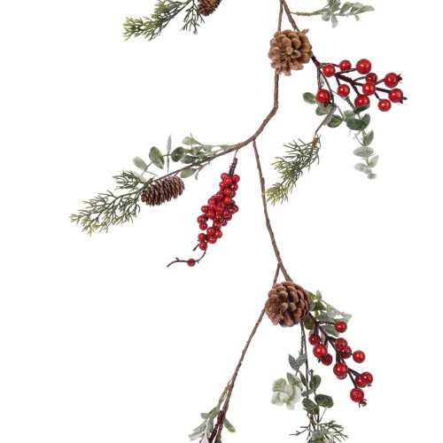 Garland Presentation type plastic glitter berries- pinecones