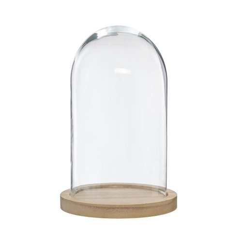 Campana cristal base madera