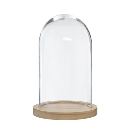 Campana cristal base madera