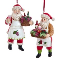 4.5"wine santa w/wine basket orn 2/