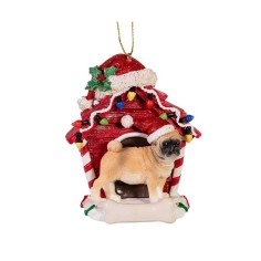 Tan Pug Doghouse  10cm
