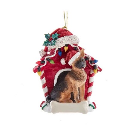 4"RESIN GERMAN SHEPHERED W/DOGHOUSE