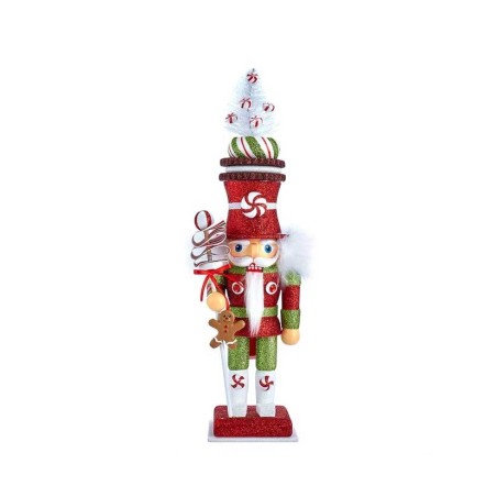 13.5"HOLLY WOOD CANDY SOLDIER NUTCR