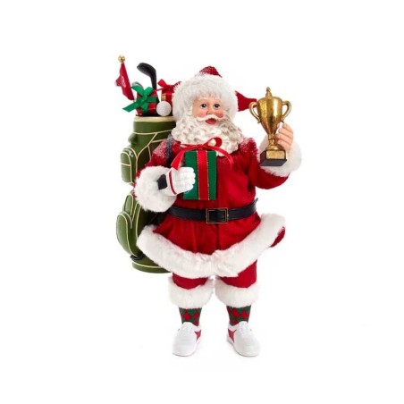 11"FABRICHE GOLFER SANTA W/GOLF CLU