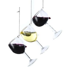 4"GLASS WINE GLASS ORN 3/ASSTD.