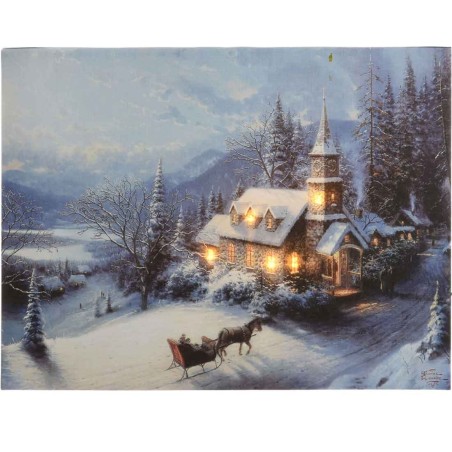 LED canvas Christmas landscape