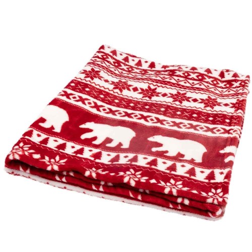 Manta polar navideña rojo