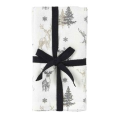 Napkin cotton square reindeer