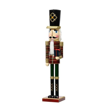 Nutcracker firwood check clothes with gift 76cm