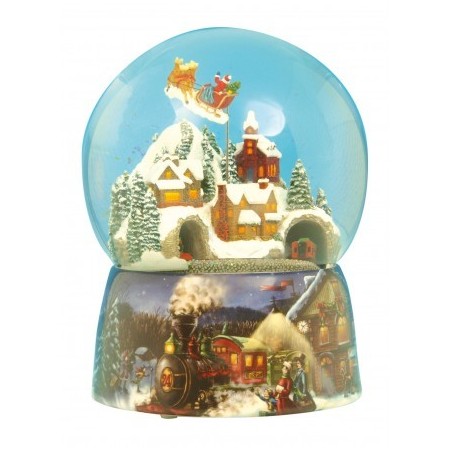 Water globe Santa and train 15cm