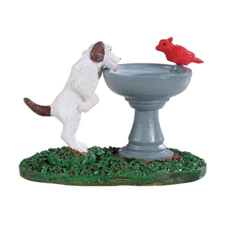 Bird Bath Dog Fountain Lemax
