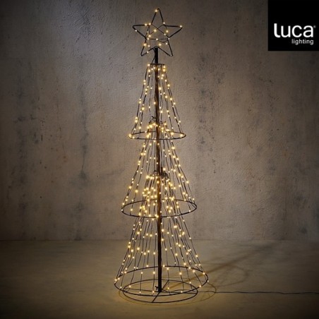 Tree black warm white led 120x35cm