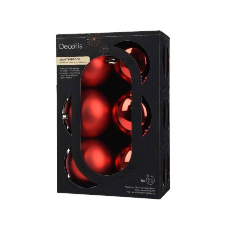 Box 6 balls christmas red