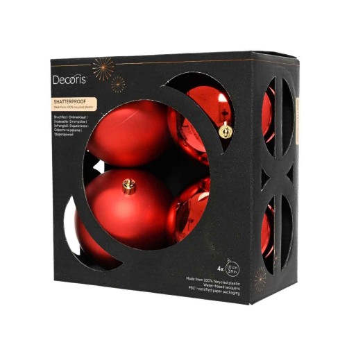 Box 4 balls christmas red