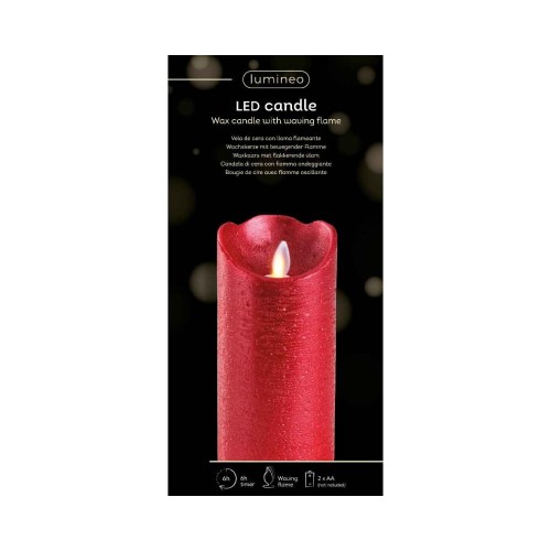 LED candle red 15cm