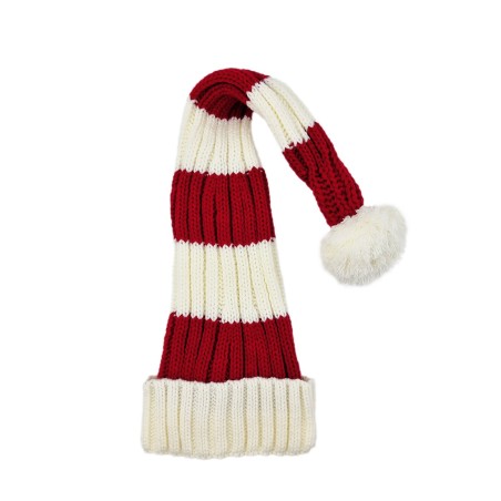 Santa hat - Red/white striped coarse knit