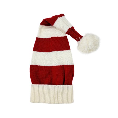 Santa hat - Red/white striped flat knit