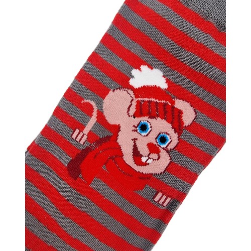 Sock - Grey/red mouse