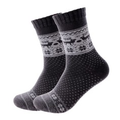 Wool sock - Dark grey w. reindeer