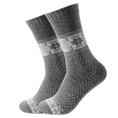 Wool sock - Grey w. snowflakes