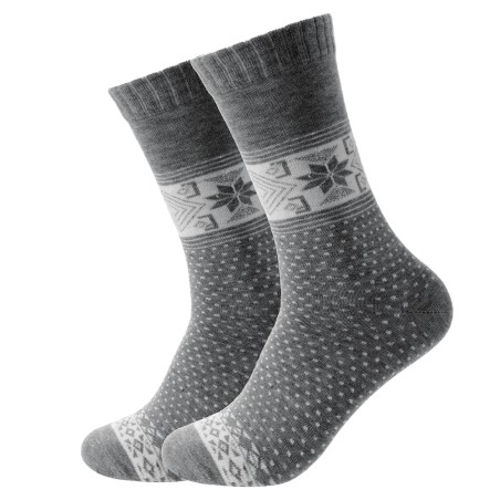 Wool sock - Grey w. snowflakes