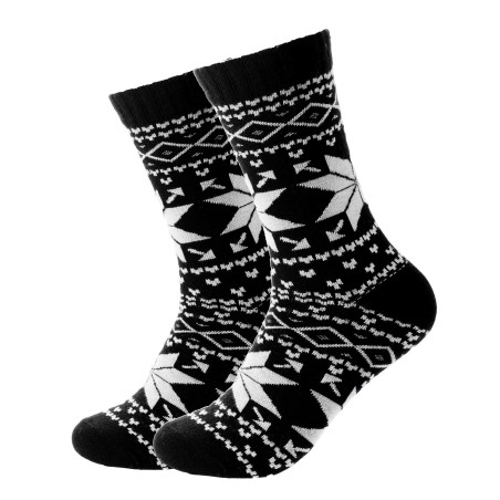 Wool sock - Black w. snowflakes