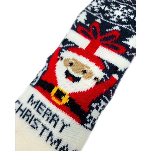 Cozy sock - Dark blue  w. Santa ADULT