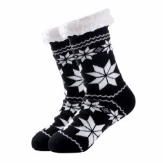 Cozy sock - Black w. snowflakes ADULT